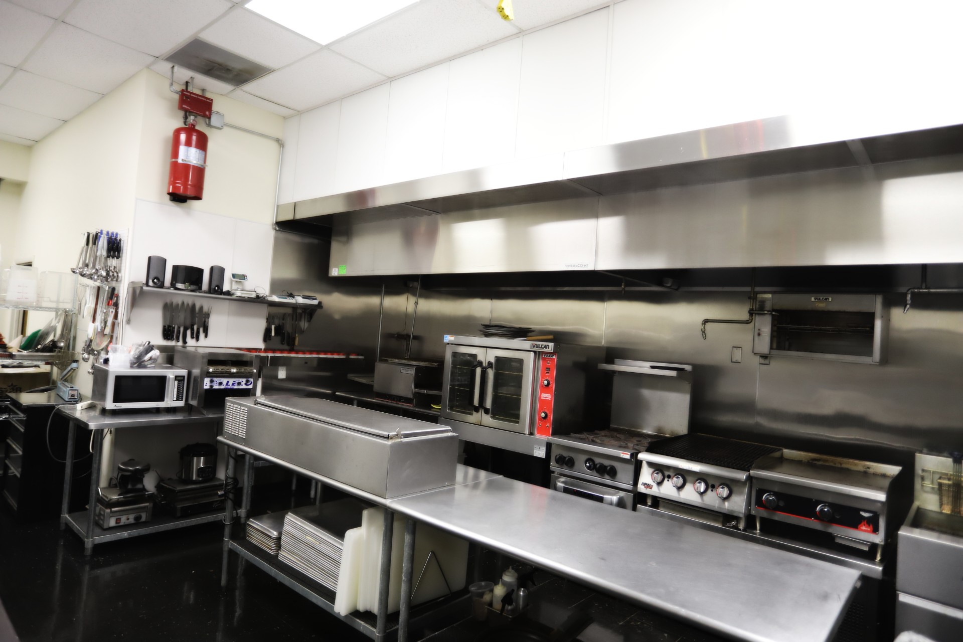 Commercial kitchen equipment at the culinary center